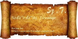 Szórádi Tivadar névjegykártya
