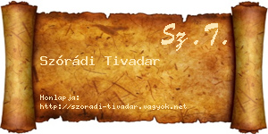 Szórádi Tivadar névjegykártya